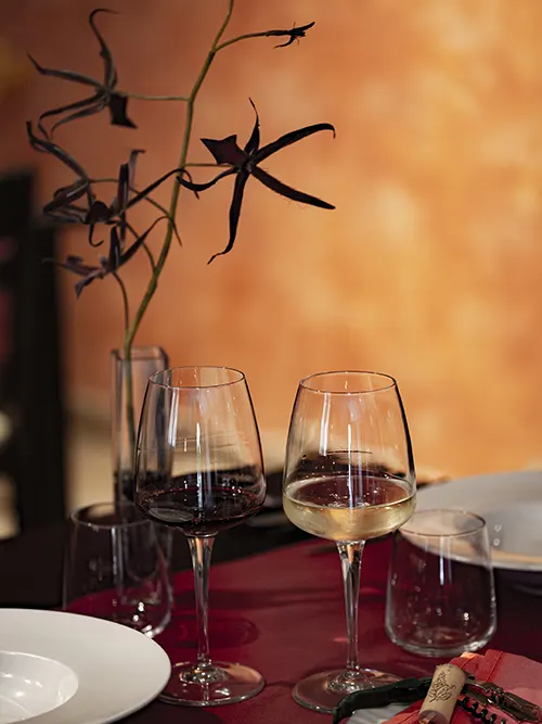 copas de vino en el Restaurante Bavieca en Medinaceli